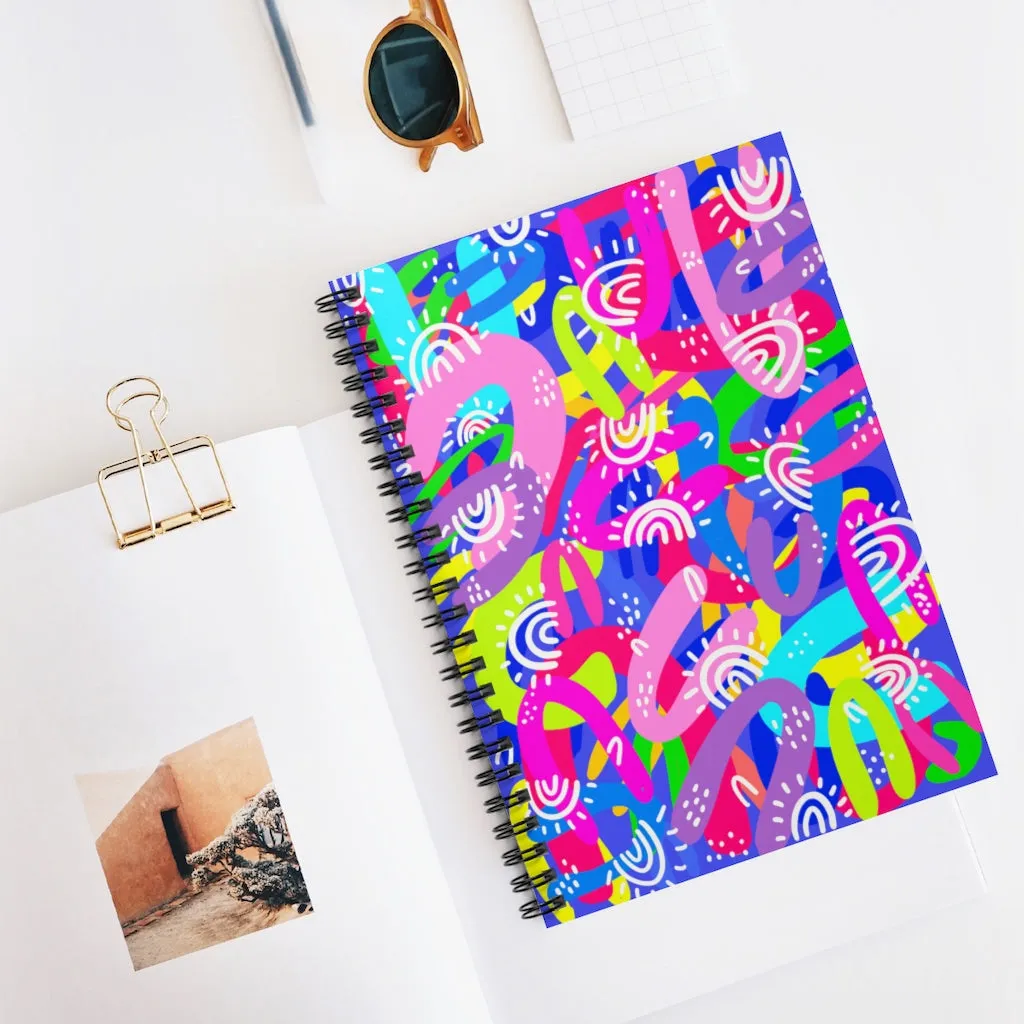 Purple Abstract Spiral Notebook - Ruled Line