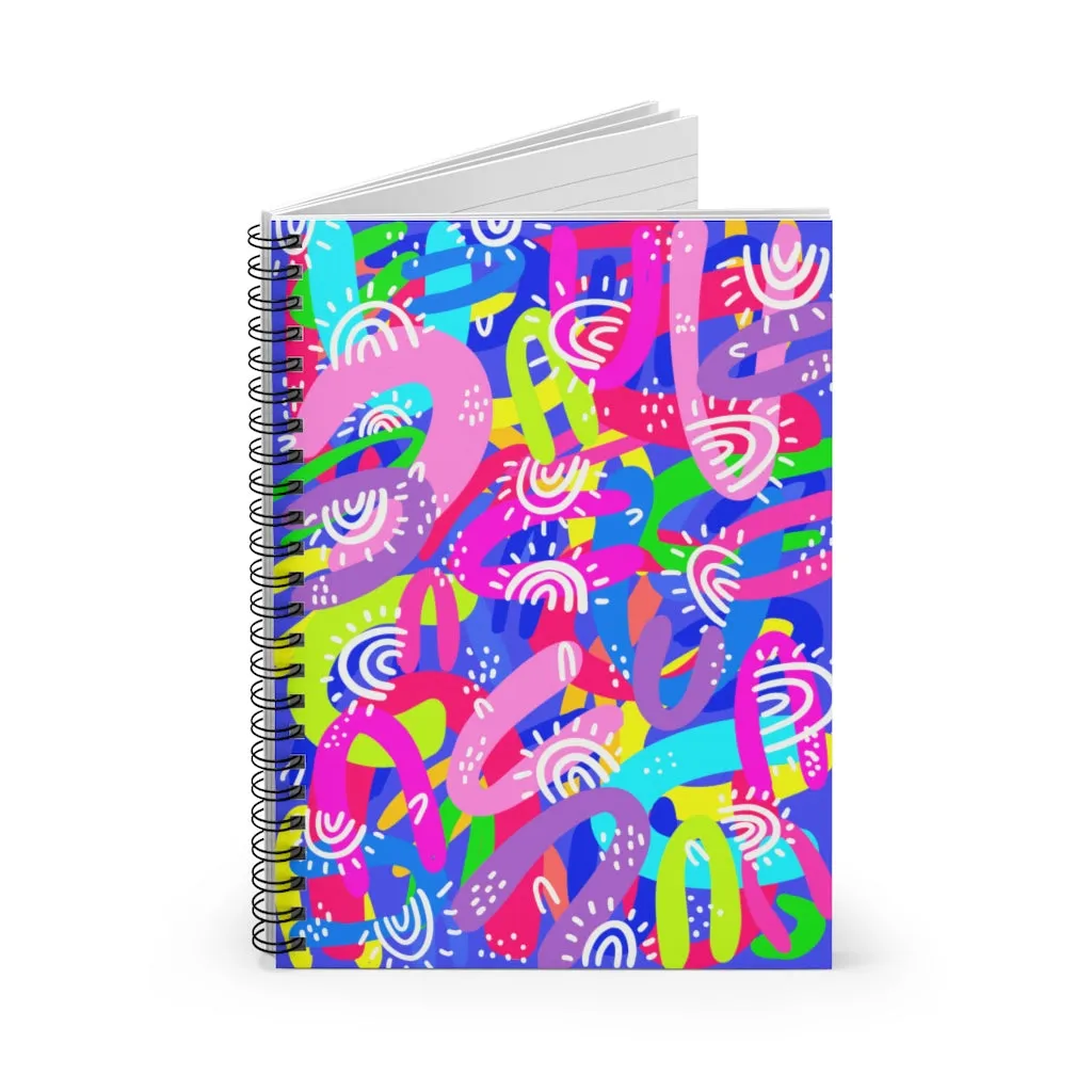 Purple Abstract Spiral Notebook - Ruled Line