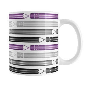 Purple Gray Black Pencils Pattern Mug