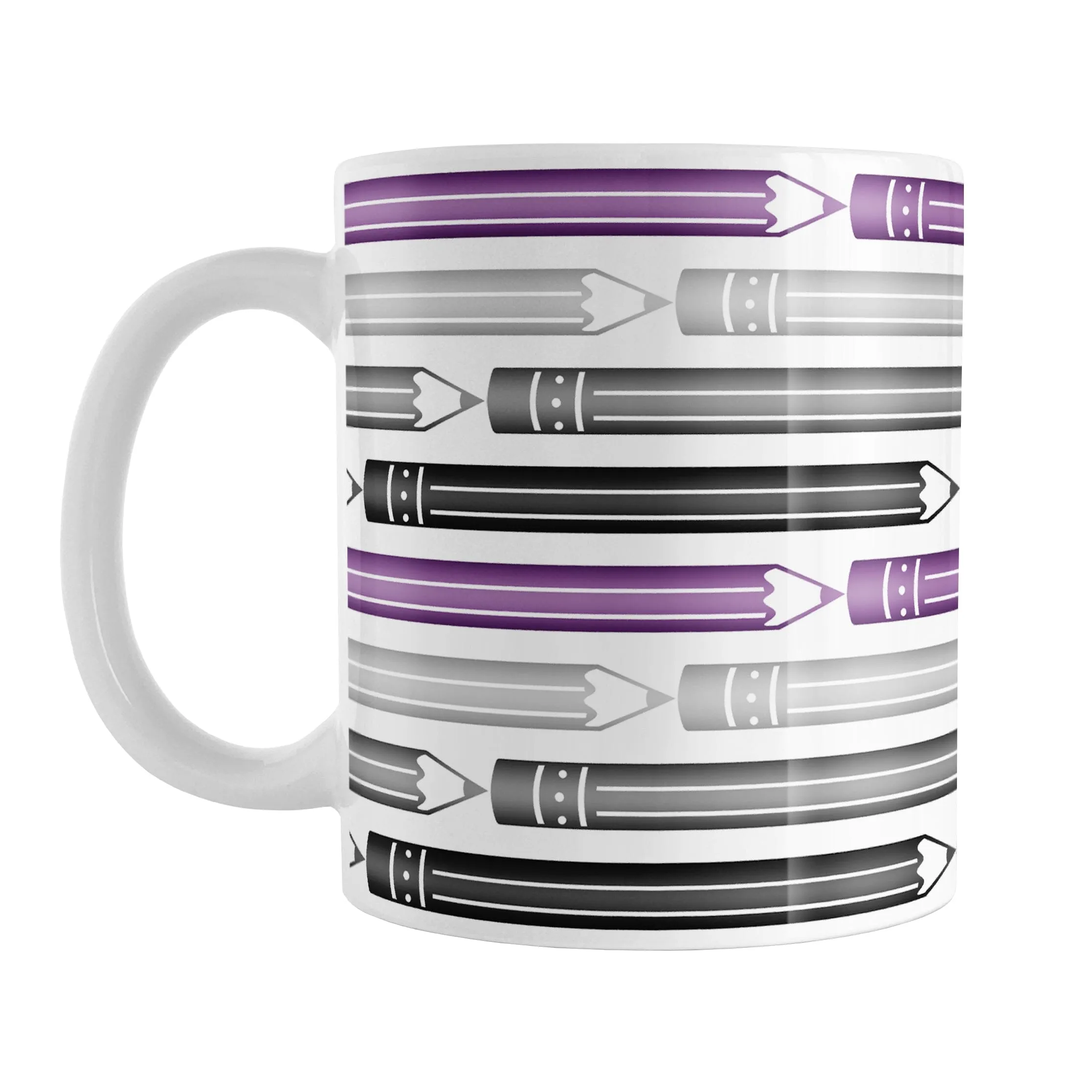 Purple Gray Black Pencils Pattern Mug