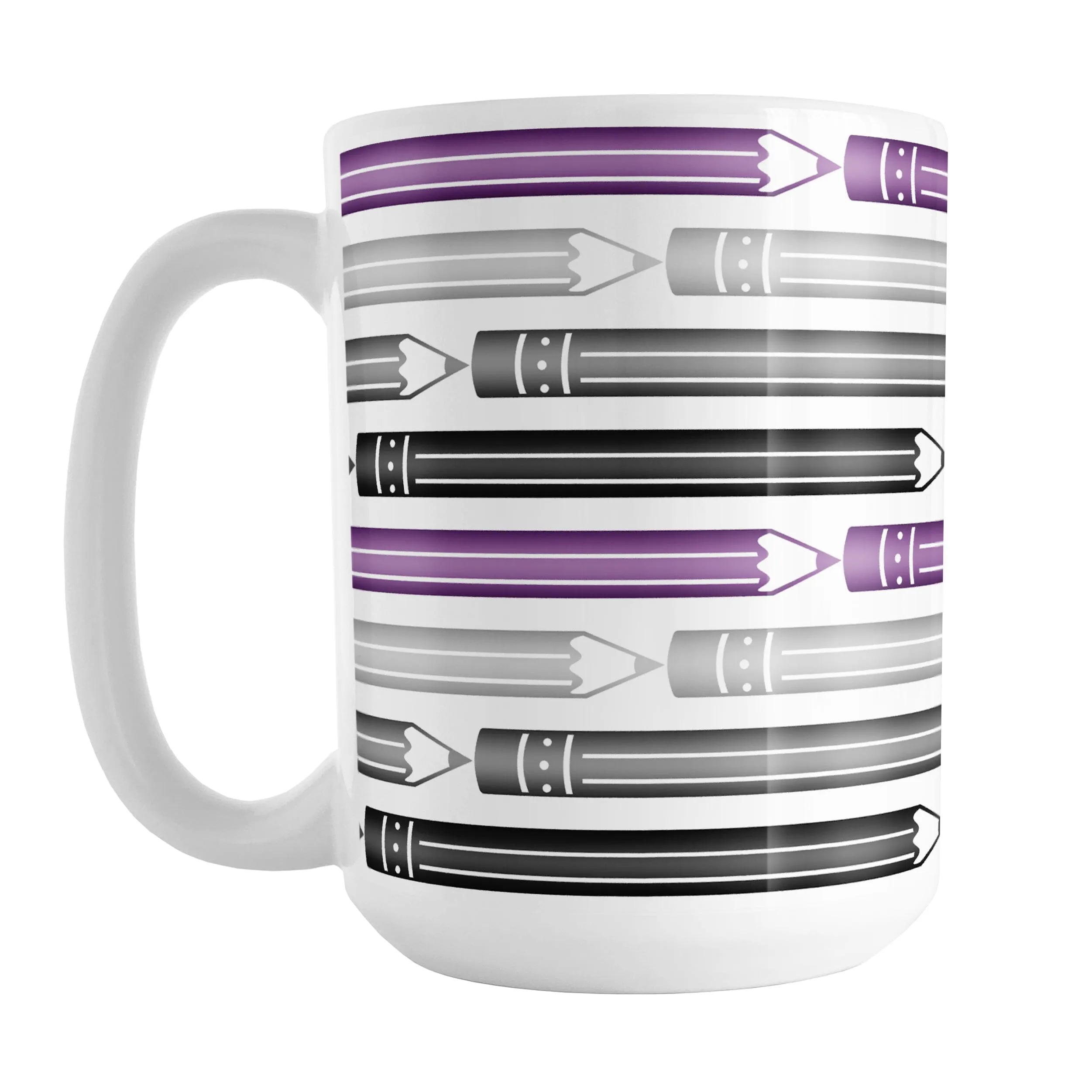 Purple Gray Black Pencils Pattern Mug