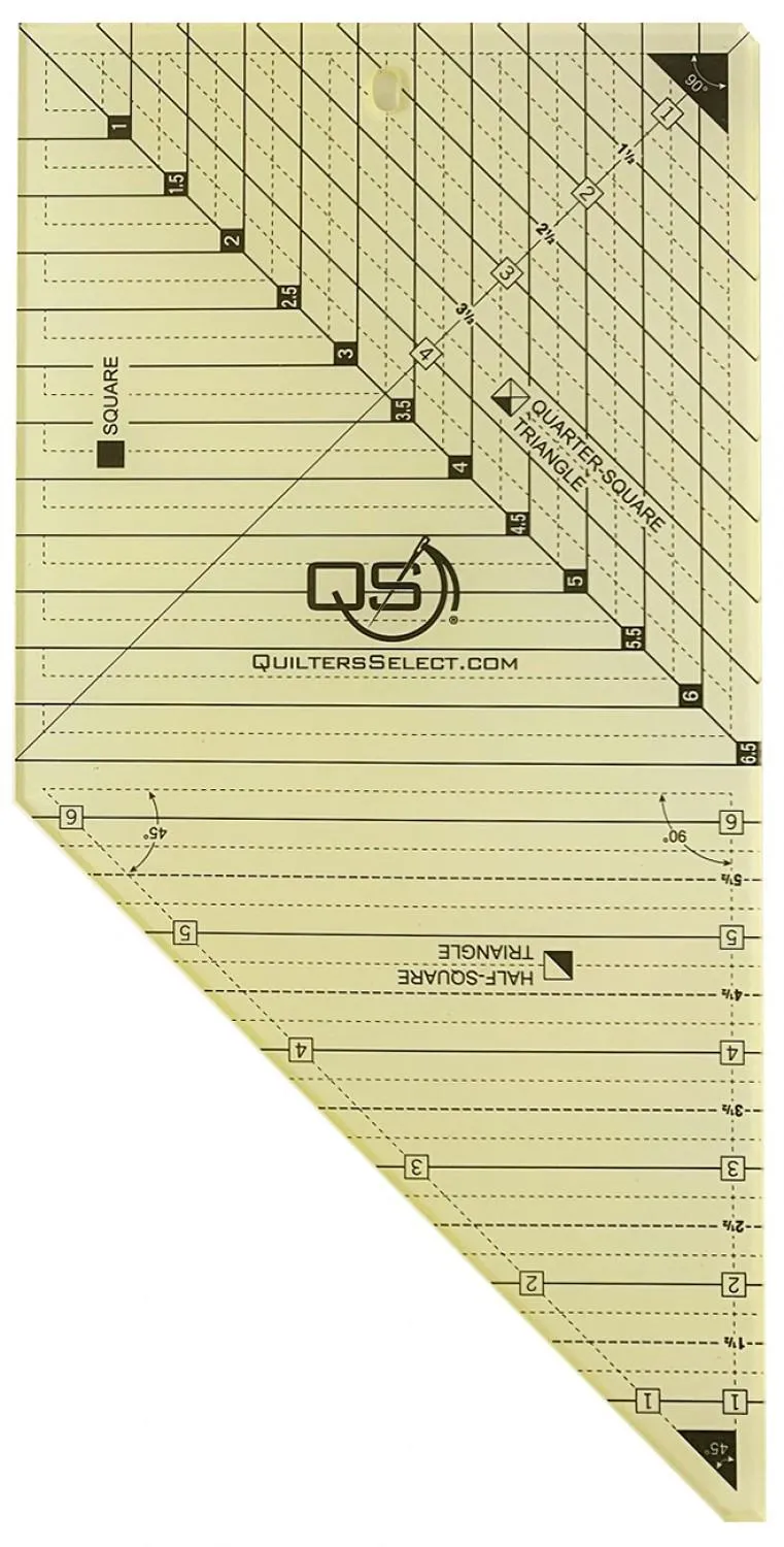 Quilters Select Tri/Square 3 In 1 Combo Ruler