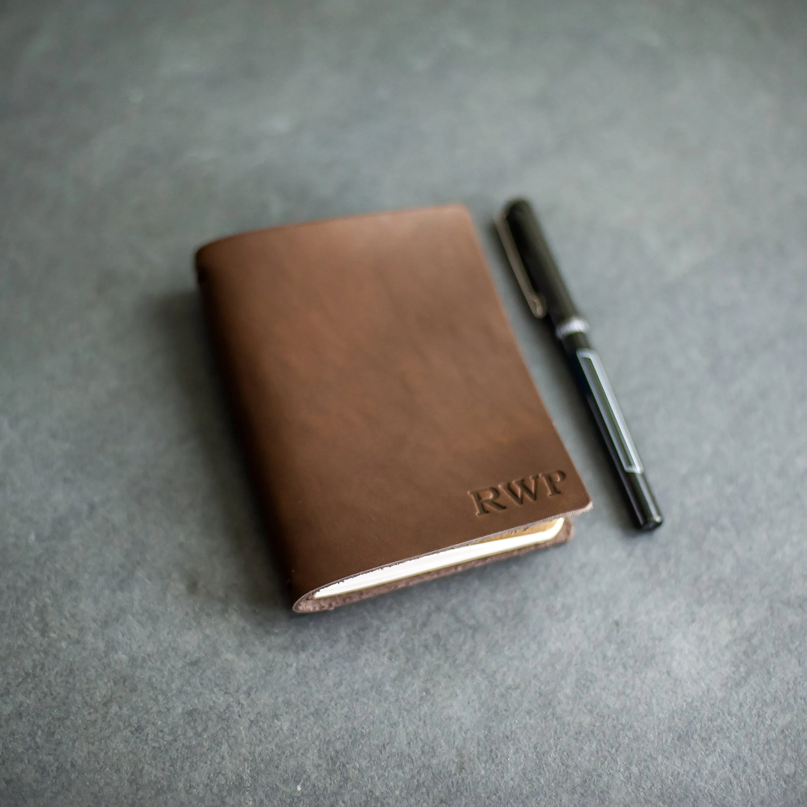 Refillable Personalized Leather Pocket Journal