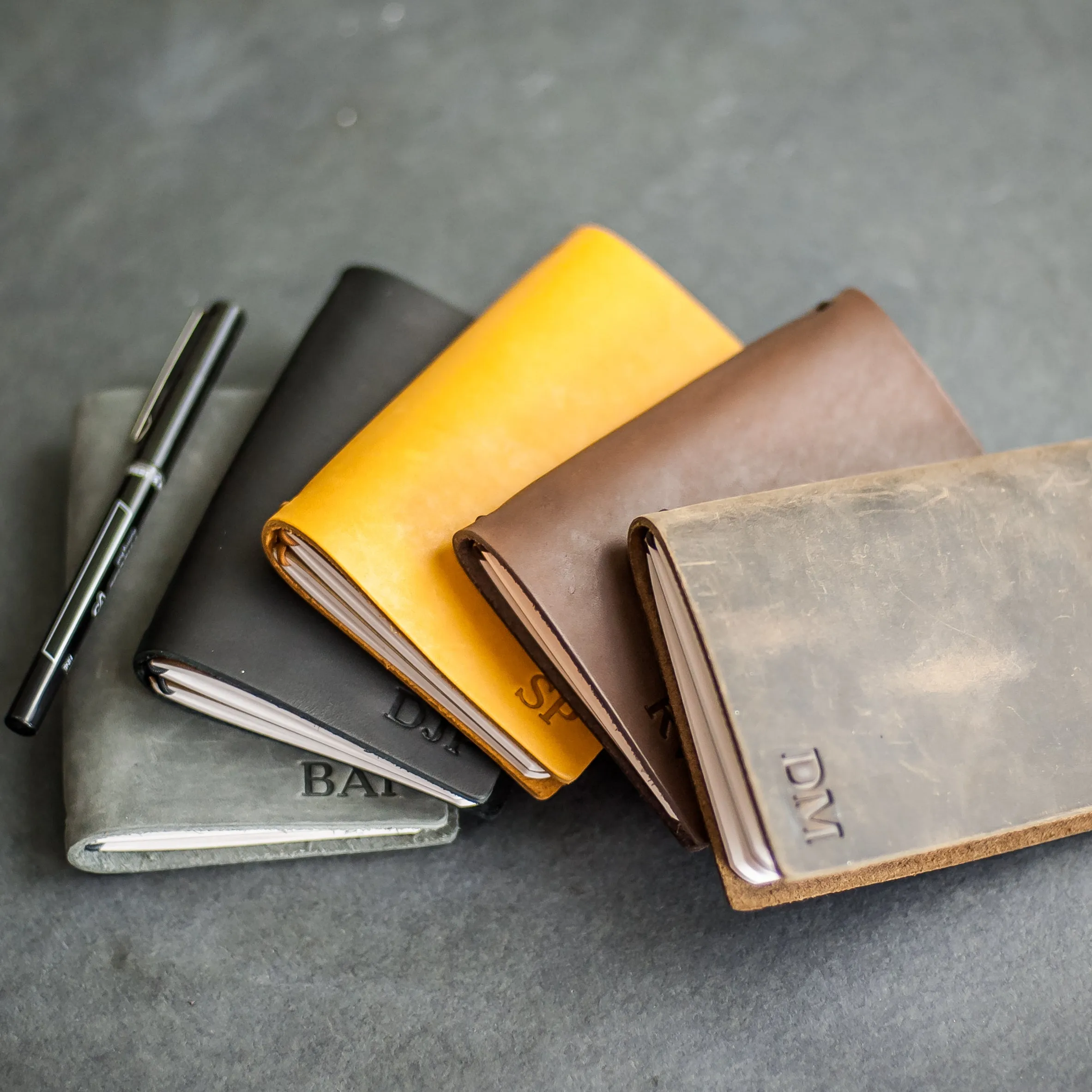 Refillable Personalized Leather Pocket Journal