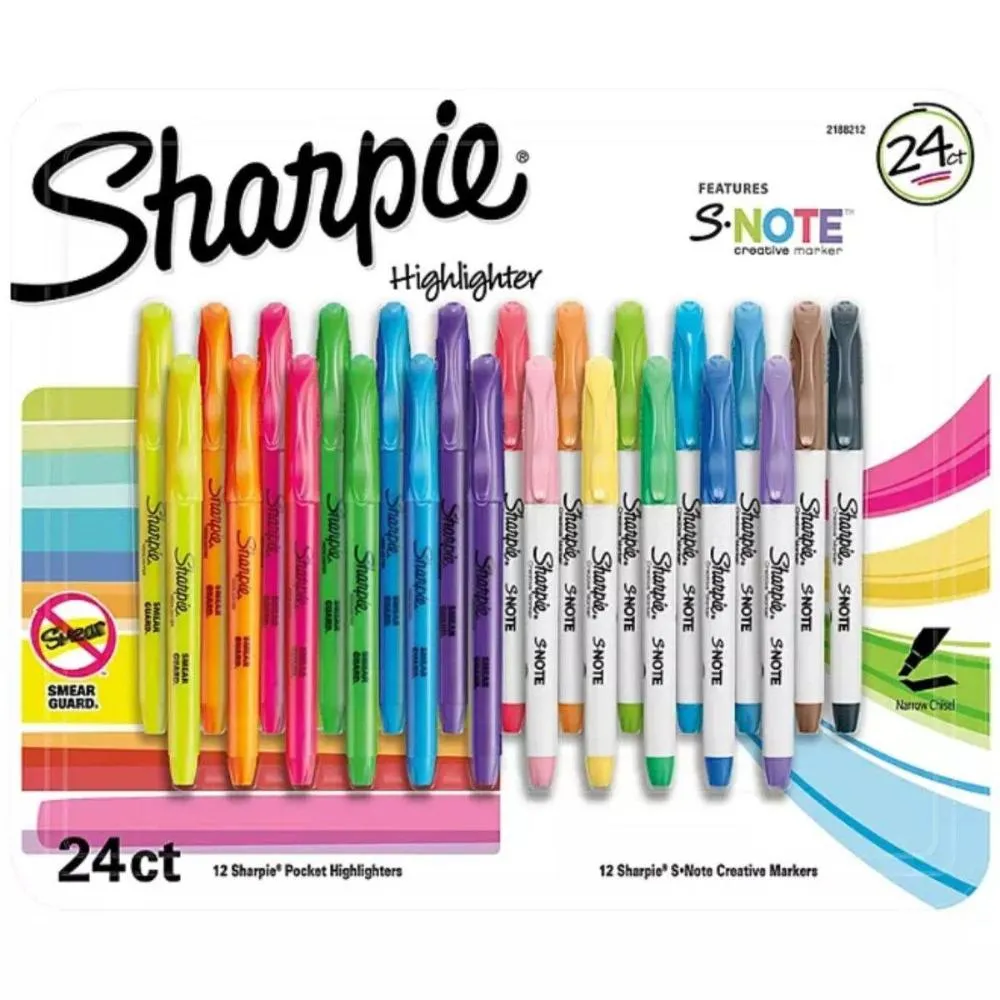 Sharpie - Pocket Highlighter and S-Note Creative Marker Set - 24 Count