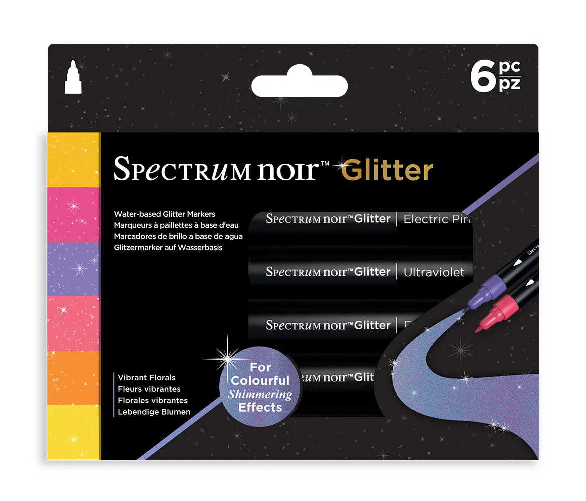 Spectrum Noir Glitter Marker-Vibrant Florals 6pc