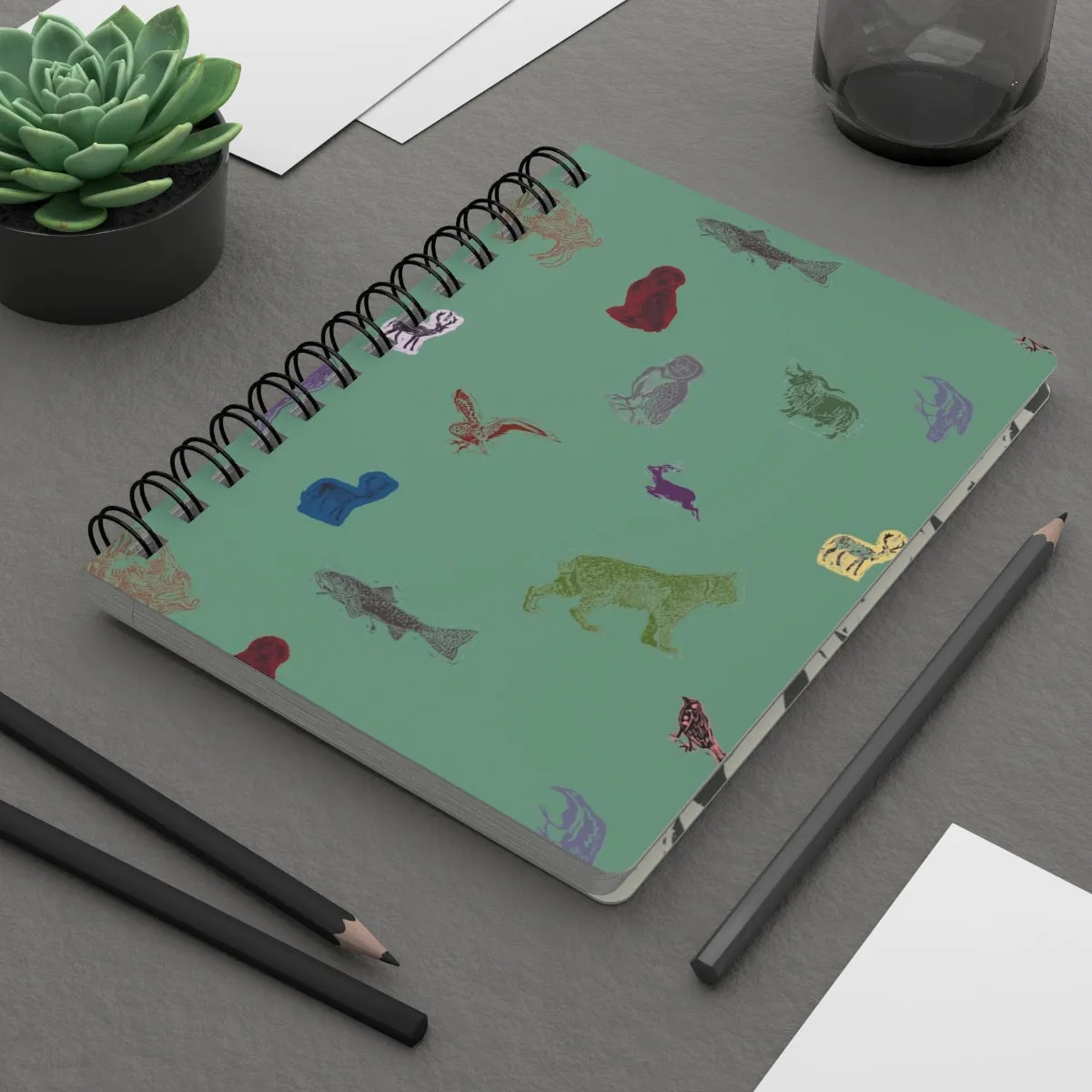 Spiral Notebook: Western Forest, Sage