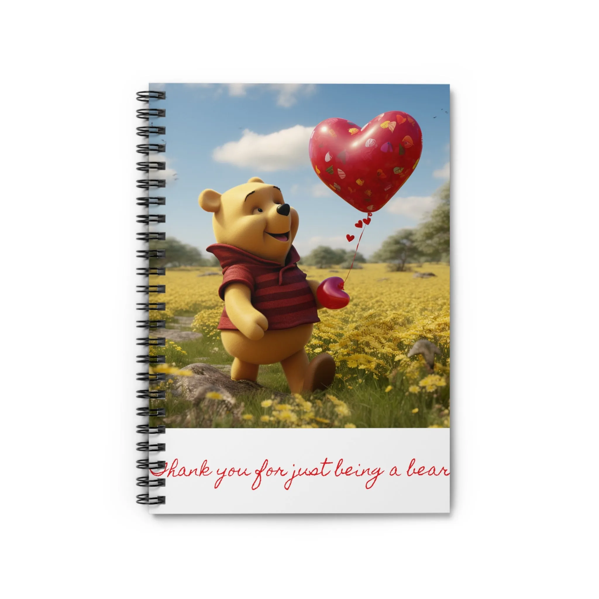 Spiral Notebook - Winnie The Pooh-Thank you for just being a bear