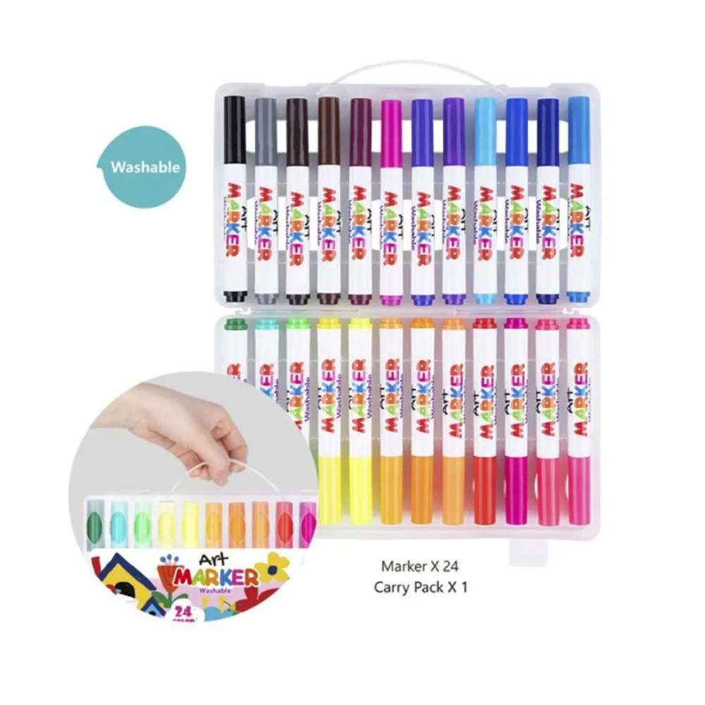 Washable Art Markers: 24 Colours