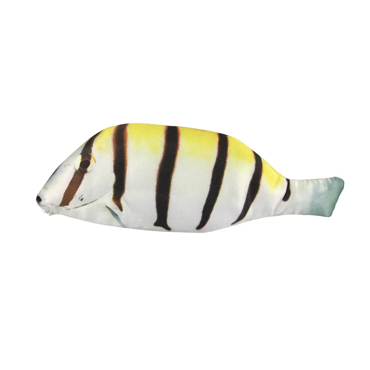 White Fish Pattern Pencil Case with Zipper Closure