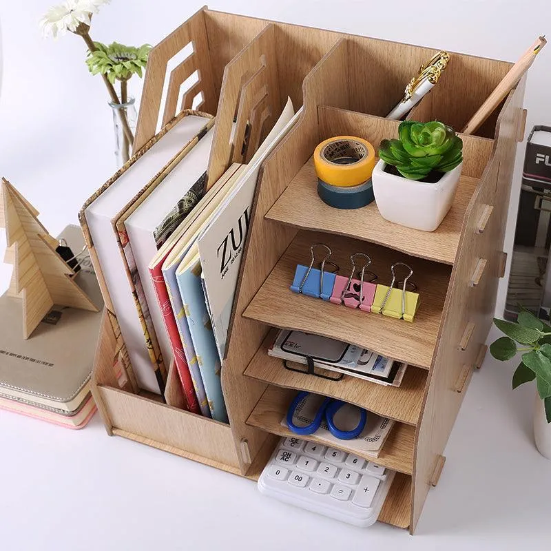 Wooden File Holder - Four Levels plus Two Columns