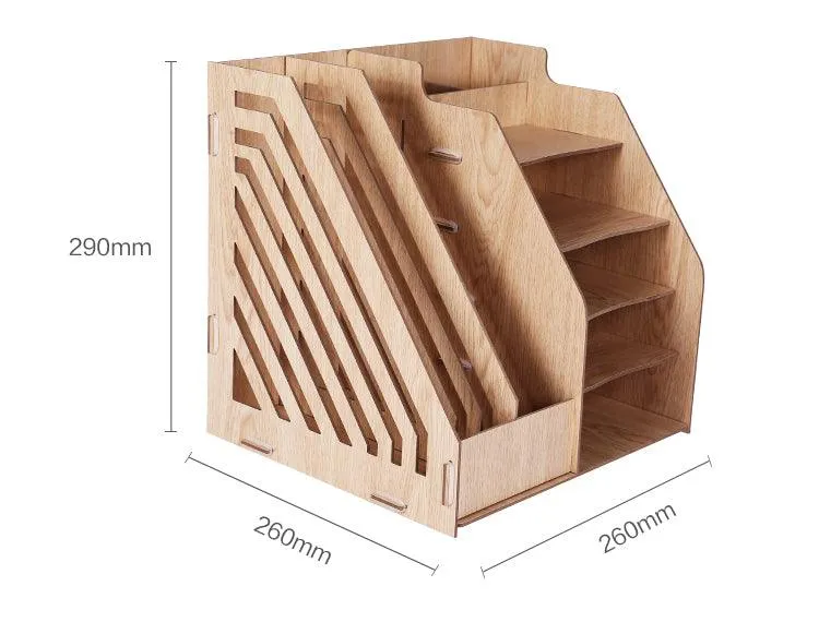 Wooden File Holder - Four Levels plus Two Columns