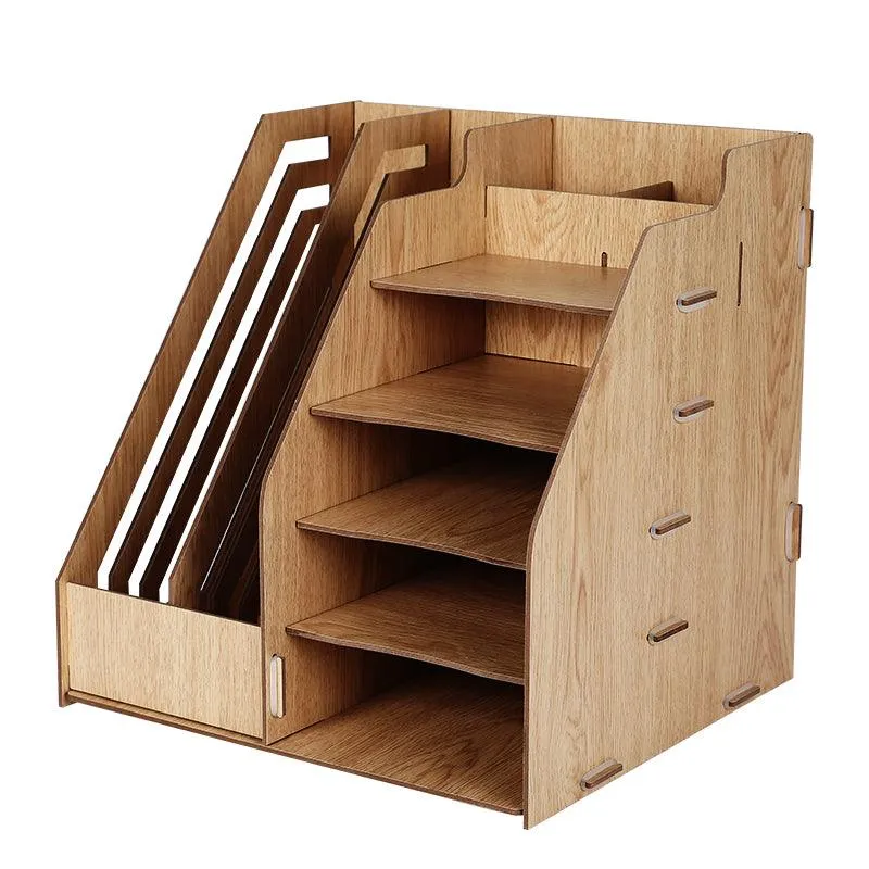 Wooden File Holder - Four Levels plus Two Columns