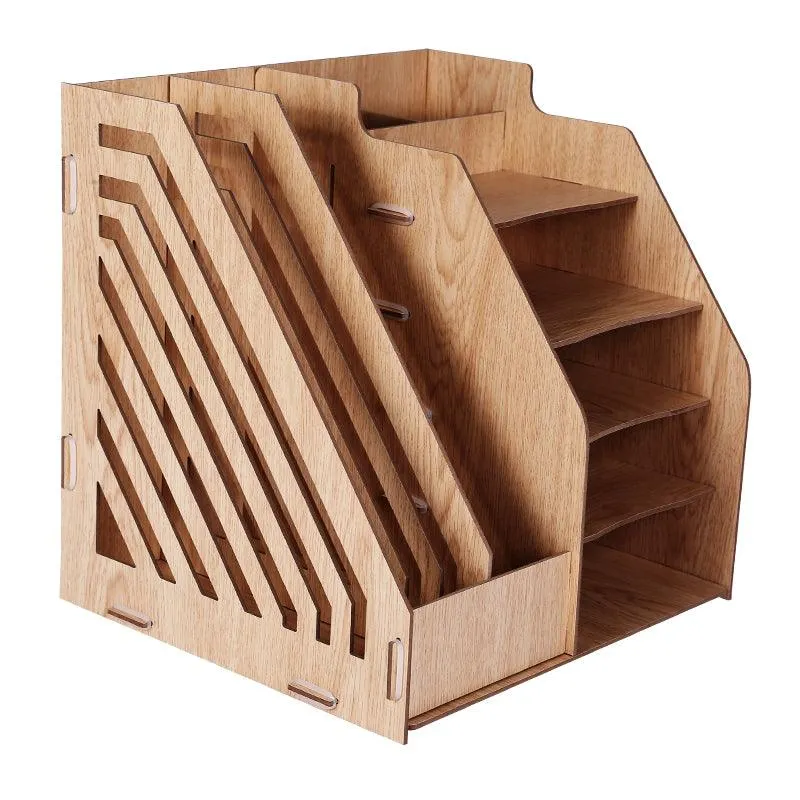 Wooden File Holder - Four Levels plus Two Columns