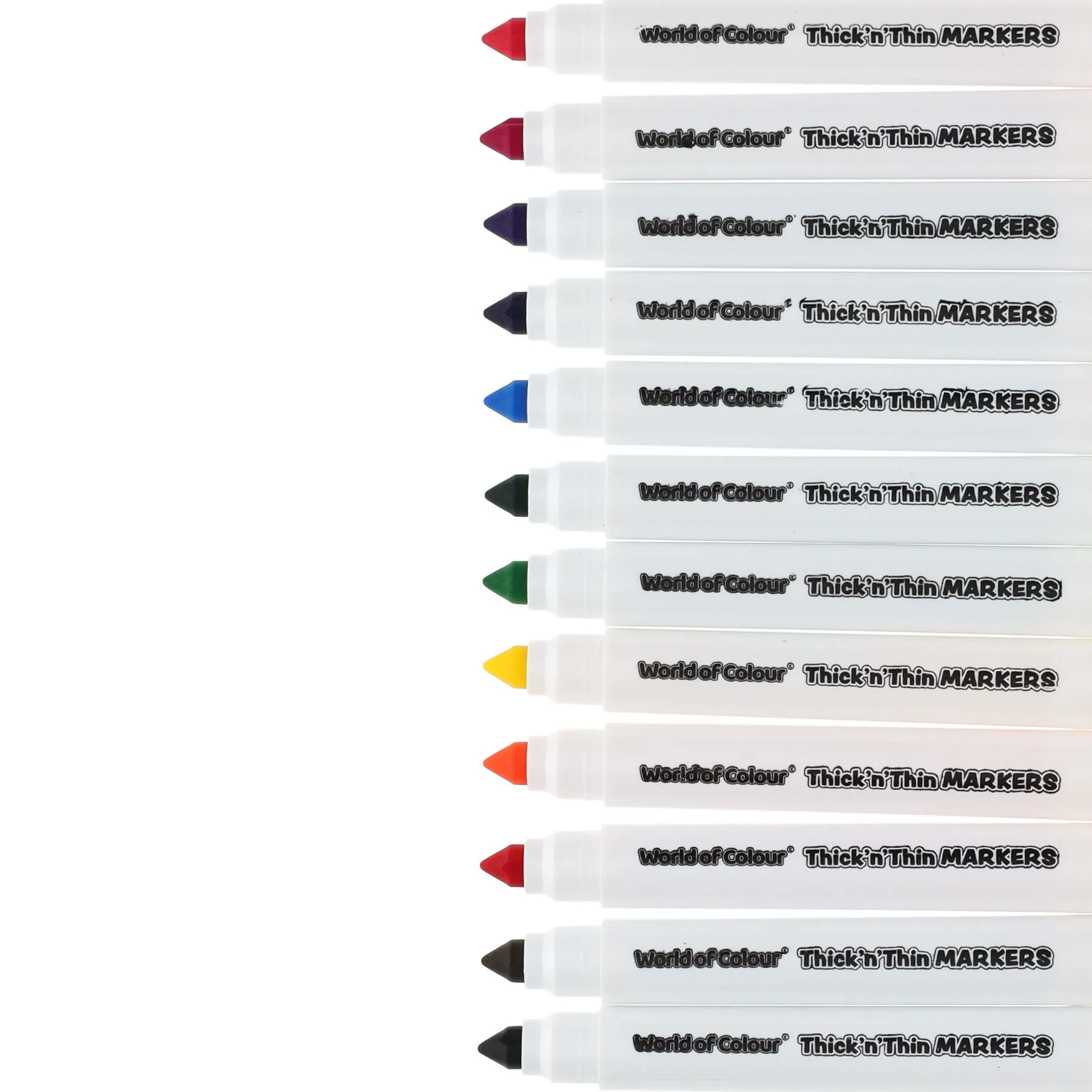 World of Colour - Thick'N'Thin Washable Markers - Pack of 12