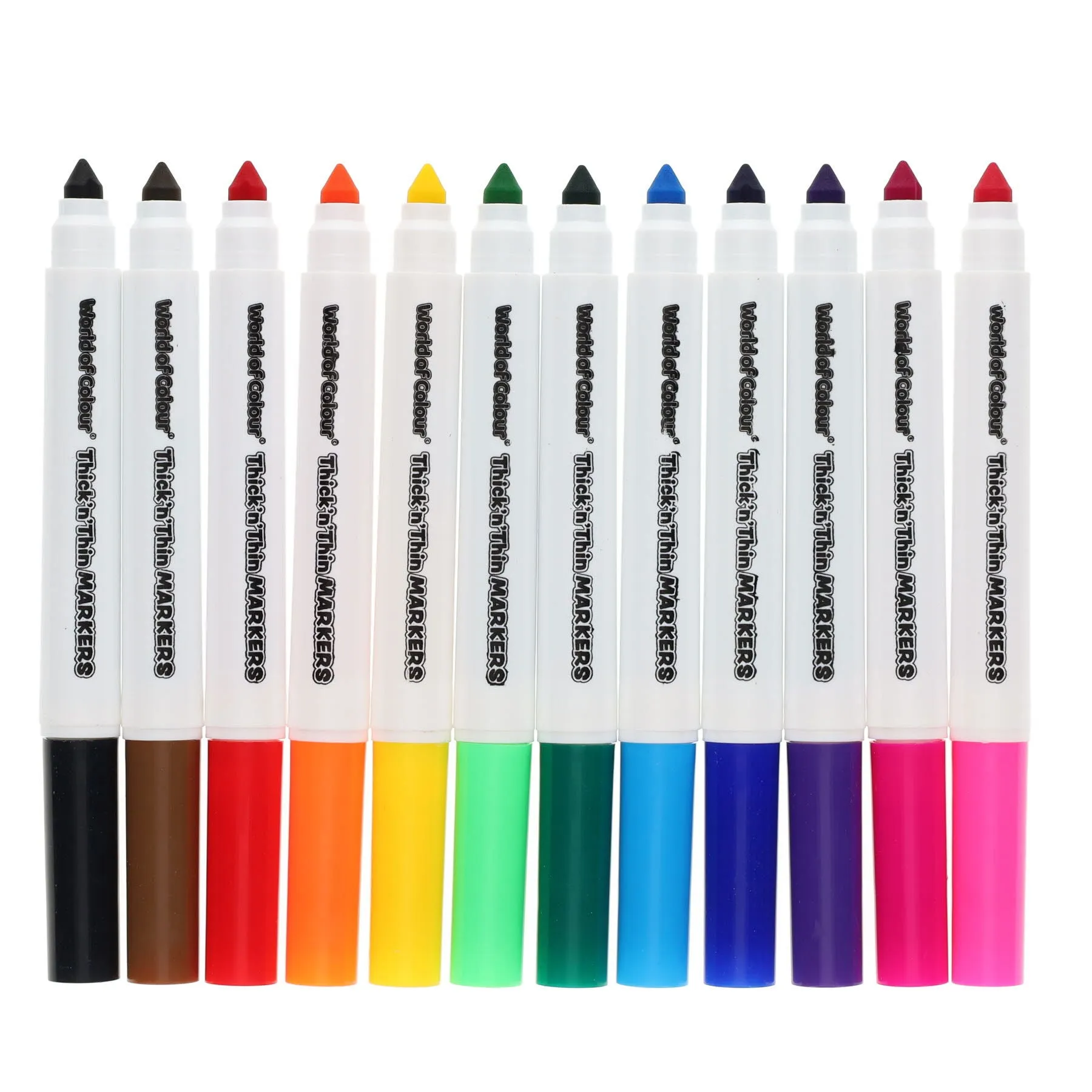 World of Colour - Thick'N'Thin Washable Markers - Pack of 12