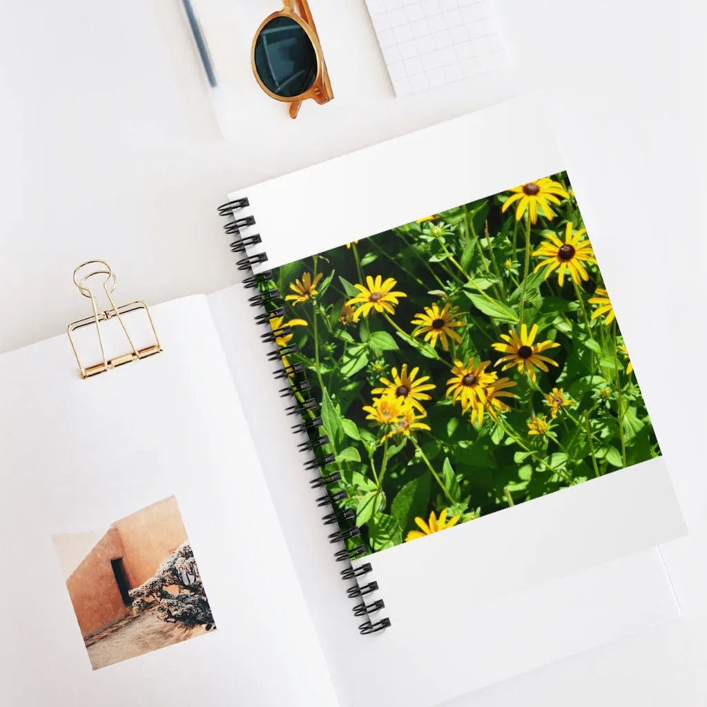 Yellow Flowers Spiral Notebook - Ruled Line